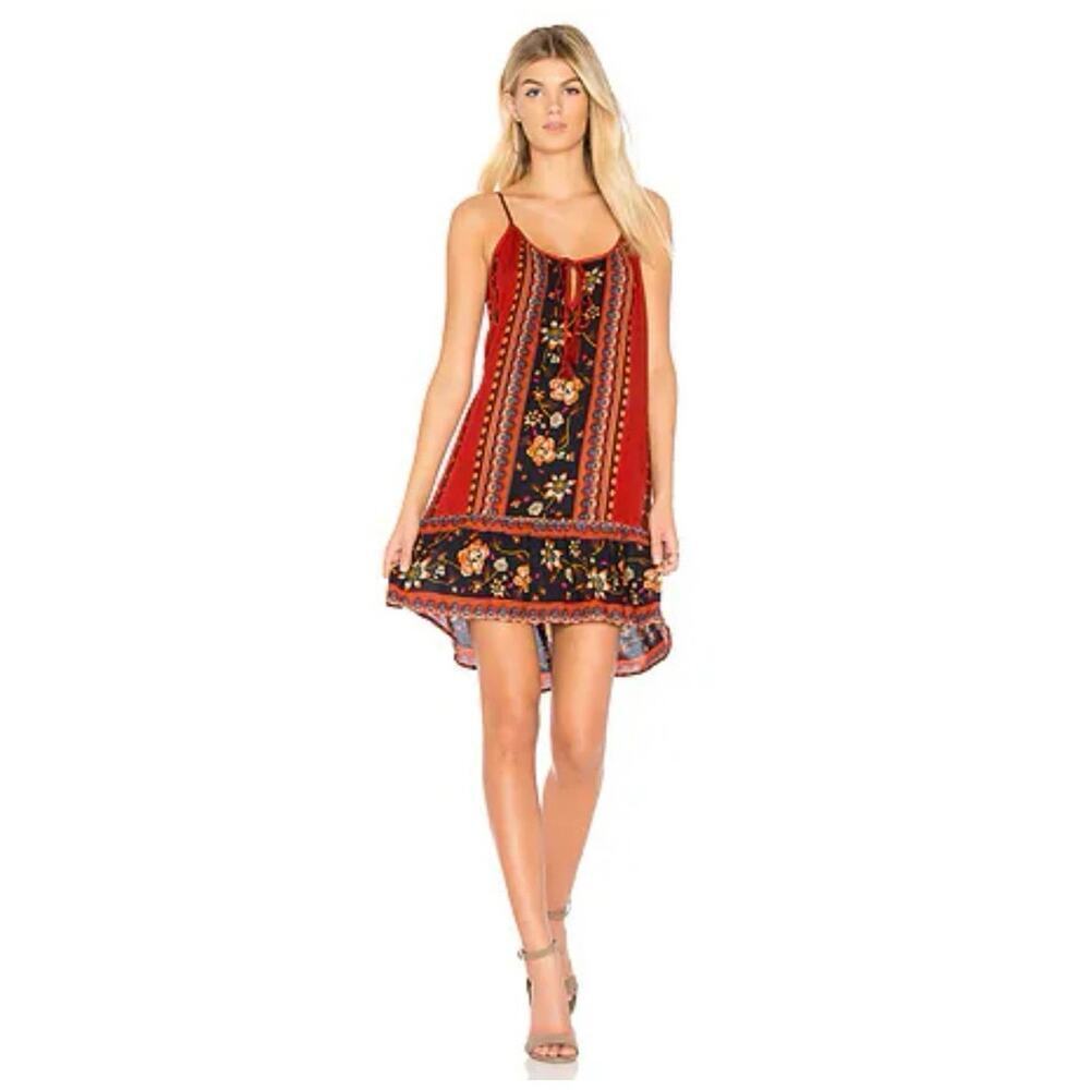 Band of Gypsies Bohemian Tank Dress in Rust & Navy Size Large NWT